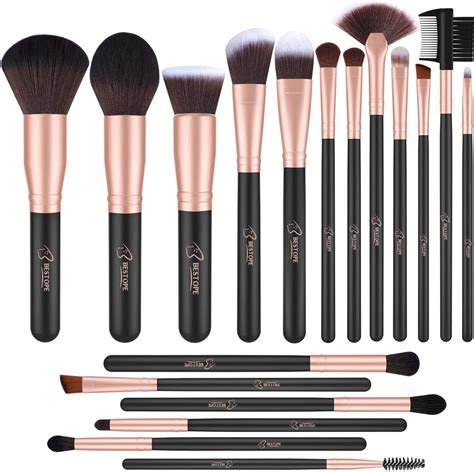 Bestope Brochas De Maquillaje Profesional 18 Piezas Pinceles De Maquillaje De Fibra Sintética