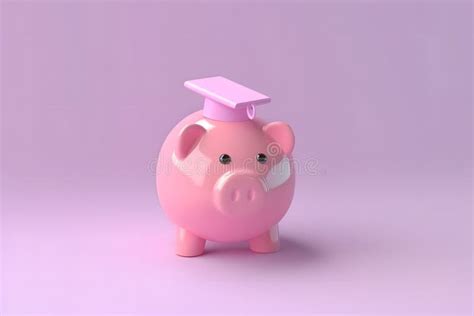 Piggy Bank With Graduation Cap On Old Wood Money Saving Concept Neural