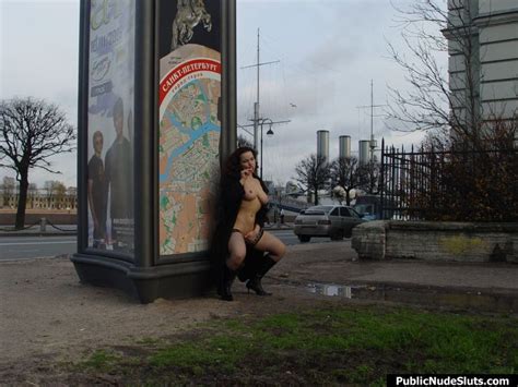 Busty Babe Flashing Nude And Petting Her Body With Lollipop In Public Porn Pictures XXX Photos