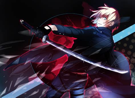 All Male Aqua Eyes Armin Arlert Blonde Hair Gloves Katagawa Mika Katana