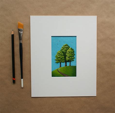 Tree Painting, Green Trees Art, Small Original Artwork, Small Wall Art ...