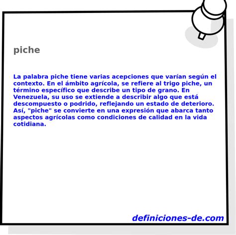 O Que Significa Piche - Significado de «piche»