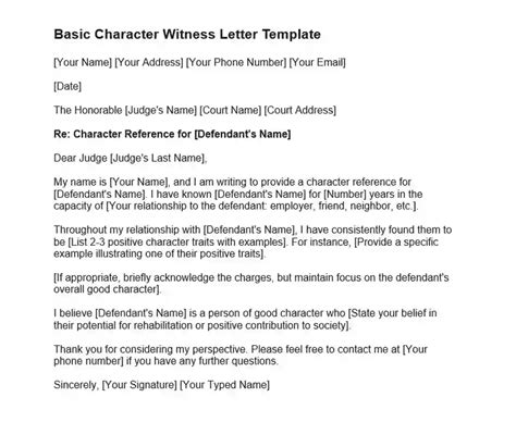 20 Powerful Character Witness Letter Templates Tips And Examples