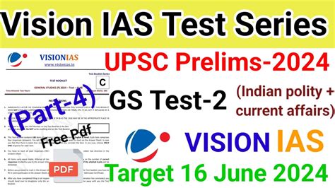 Vision Ias Test Series UPSC Prelims 2024 GS TEST 2 Upsc