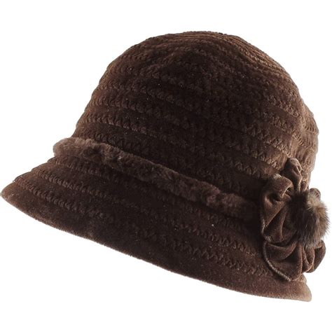 Women Winter Wool Bucket Hat 1920s Vintage Cloche Bowler Hat With Bow