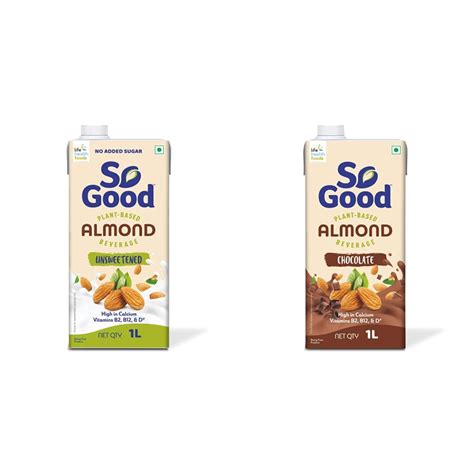 So Good Almond Milk 1000 Ml So Good Almond Chocolate Plant Based