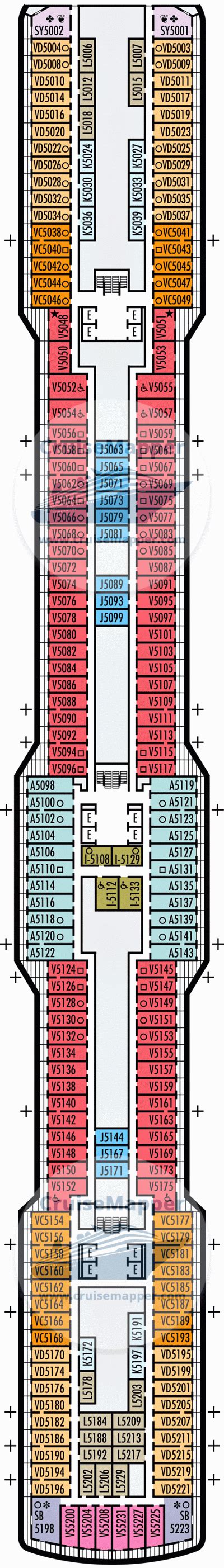 ms Rotterdam deck 5 plan | CruiseMapper