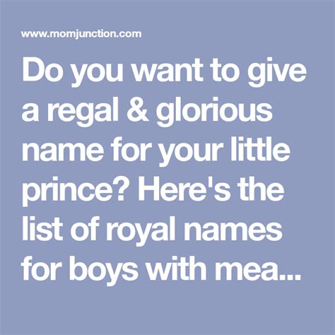 20 Royal Names For Your Baby Boy Royal Names Royal Names For Boys