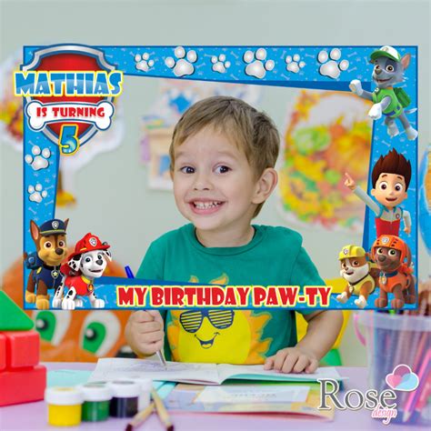 Paw Patrol birthday, Paw Patrol photo booth frame, Paw Patrol party Paw ...