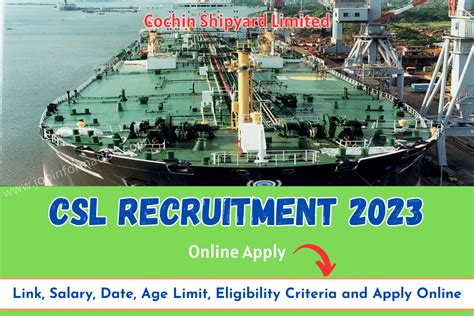 Cochin Shipyard Recruitment Link Salary Date Age Limit