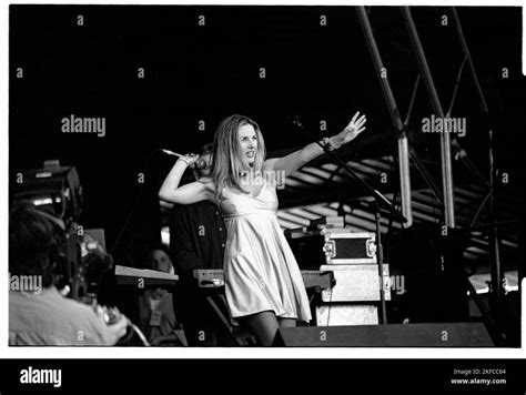 Singer Sarah Cracknell Of Saint Etienne On The Pyramid Stage At