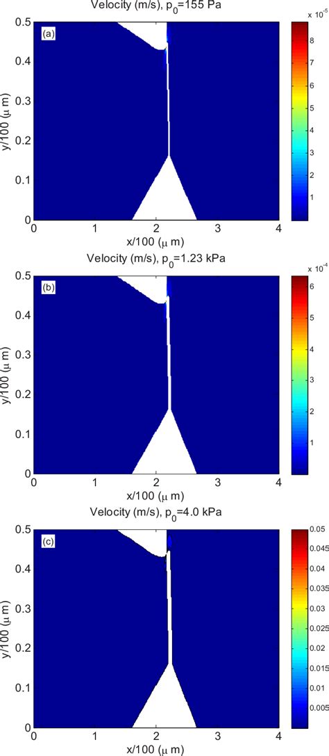 Contours Of Magnitude Of Fluid Velocity Field During Reverse Flow For