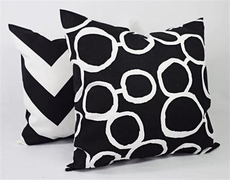 Black White Couch Pillow Covers Two Black and White Throw - Etsy