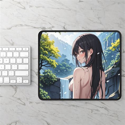 Anime Girl Mousepad Naked Springs Black Ebay