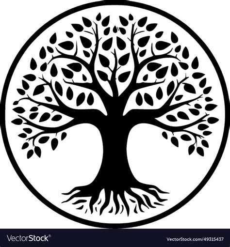 Tree Of Life Minimalist And Flat Logo Royalty Free Vector