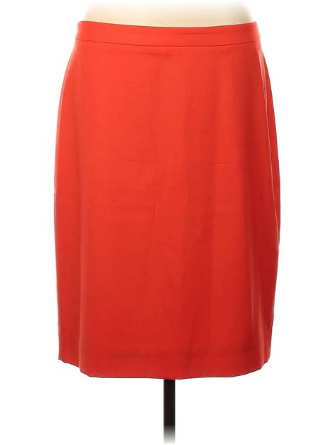 J Crew Solid Red Orange Formal Skirt Size 12 75 Off Thredup