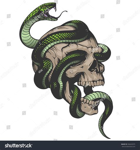 Skull Snake Illustration Stock Vector (Royalty Free) 306659375 ...