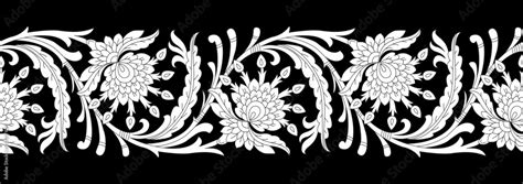 Vector tile-able floral border design Stock Vector | Adobe Stock