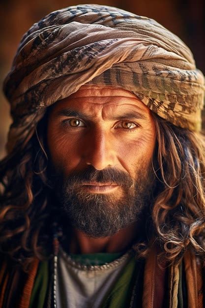 Un Homme Aux Cheveux Longs Et La Barbe Portant Un Turban Photo Premium