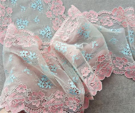 Colorful Stretch Lace Floral Lingerie Lace Trim Elastic Lace Etsy