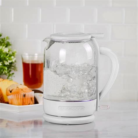 Ovente Electric Glass Hot Water Kettle Liter With Prontofill Technology The Easy Fill