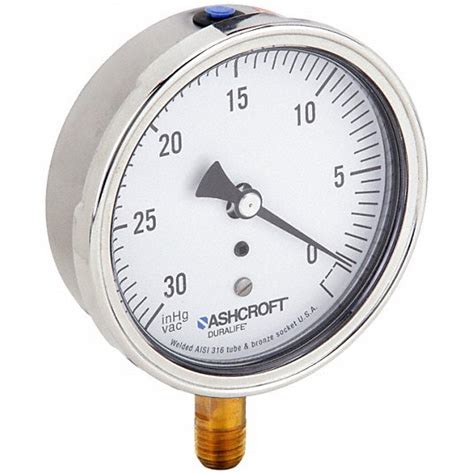 Ashcroft 30 To 0 In Hg 3 12 In Dial Industrial Vacuum Gauge