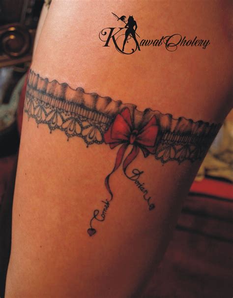 Garter Thigh Tattoo Ideas