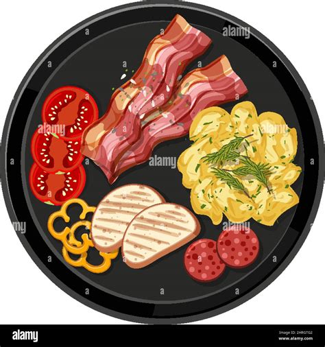 Top view food on white background illustration Stock Vector Image & Art - Alamy