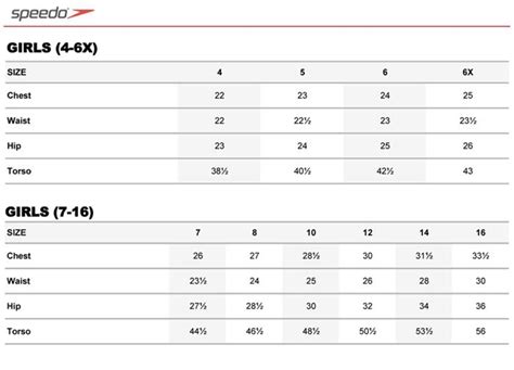 Speedo Apparel Size Charts Atelier Yuwa Ciao Jp