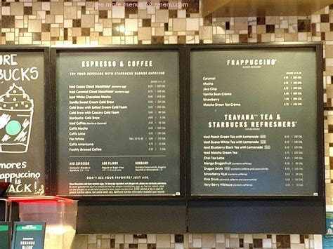 Menu at Starbucks desserts, Las Vegas, 3799 S Las Vegas Blvd