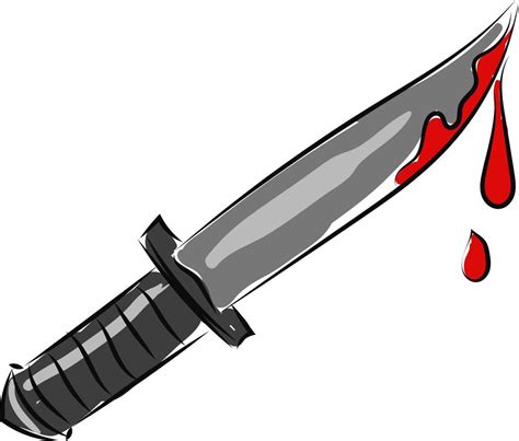 Bloody Knife Illustration Vector On White Background 13791241 Vector