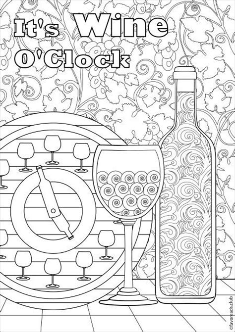 Free Wine Coloring Page