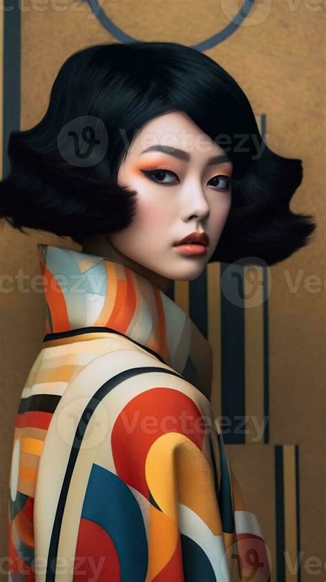 An Illustration Of A Fashion Portrait Of A Woman Combined With Abstract