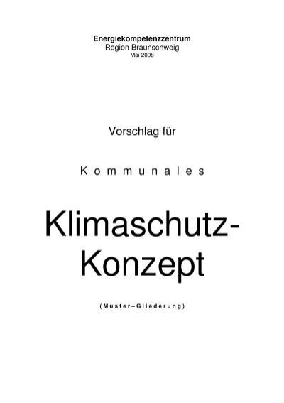 Muster Gliederung Klimaschutz Konzept