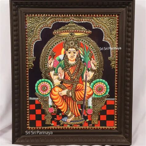 Teak Wood 22k Gold Foil Lalitha Devi Tanjore Painting Size 12 X 14