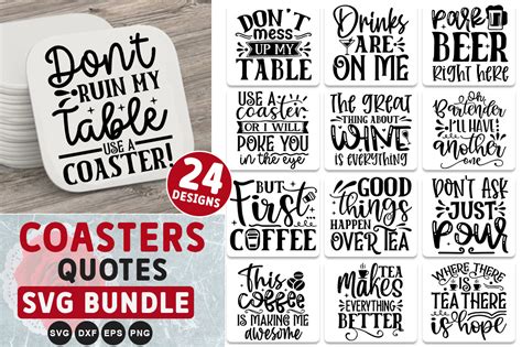 Coaster Quotes Svg Bundle Graphic By Buysvgbundles Creative Fabrica