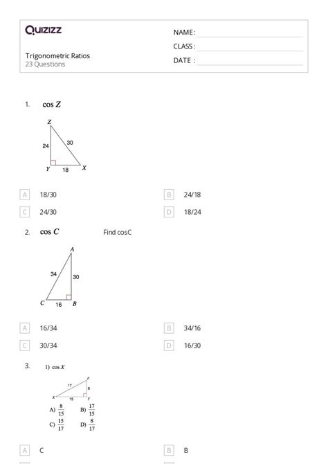 50 Trigonometric Equations Worksheets On Quizizz Free And Printable