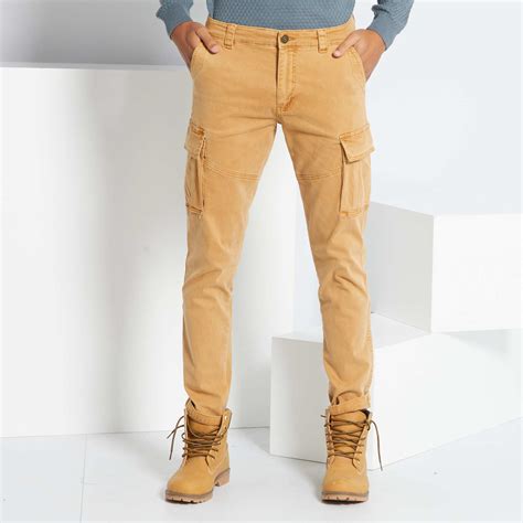 Pantalón slim estilo cargo Hombre talla S XXL beige Kiabi 12 00