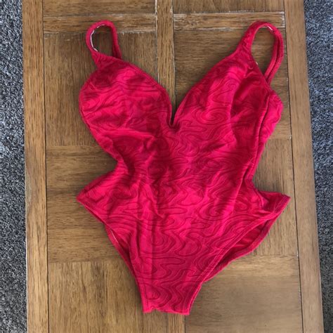 Vintage Red One Piece Baywatch Bikini Gem