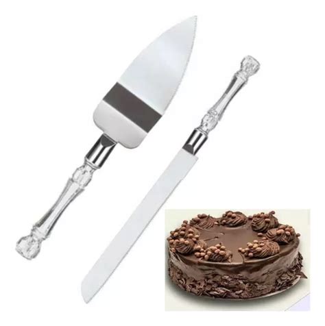 Kit Bolo Espátula Faca Inox Torta Pães Cabo Acrílico Cozinha MercadoLivre