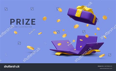 D Realistic Open Gift Box Falling Stock Vector Royalty Free