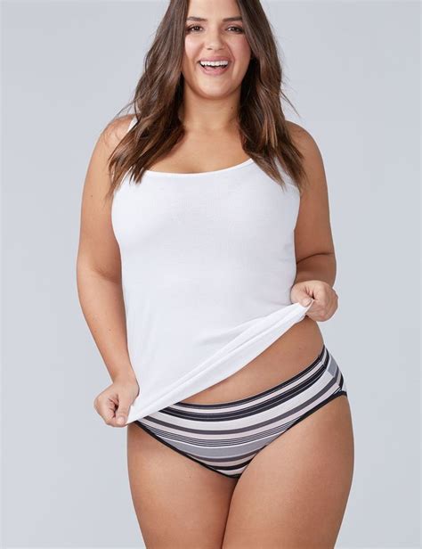 Cotton Hipster Panty With Striped Waistband Fashion Cotton Lane Bryant