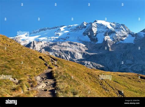 View Of Marmolada The Highest Mount Of Alps Dolomites Mountains Italy