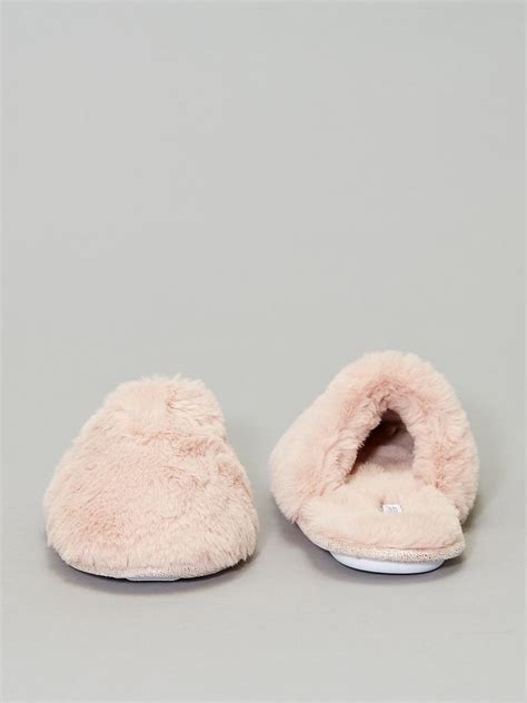 Chaussons Mules Fourr S Rose Kiabi