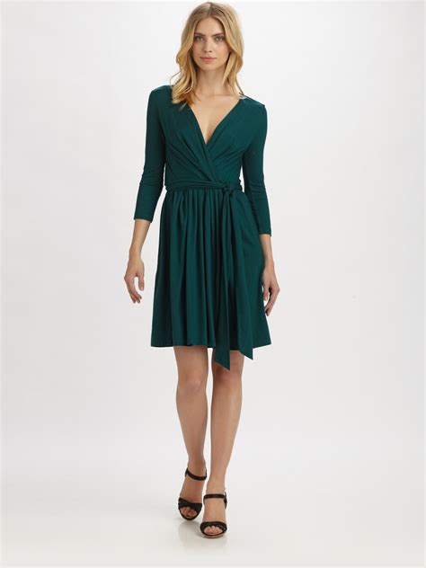 Dkny Jersey Wrap Dress In Green Lyst