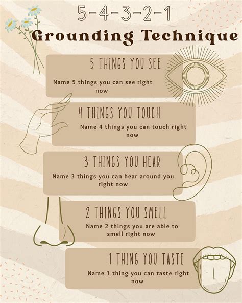 Grounding Technique Poster Therapy Office Decor Classroom - Etsy in 2023 | Grounding techniques ...