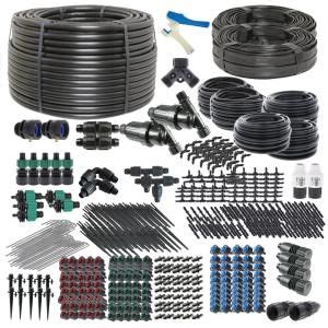 An Assortment Of Garden Hoses And Accessories Including Sprinklers