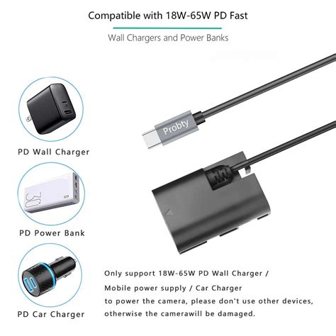 Camera Batteries PD USB C DR E6 Full Decoding LP E6 Dummy Battery Power