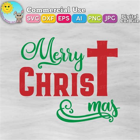 Cross Svg Religious Christmas Svg Merry Christmas Svg Etsy