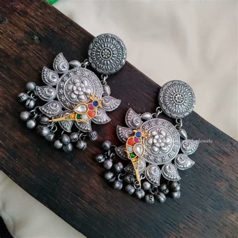 Silver Replica Earrings - South India Jewels - Online Shop